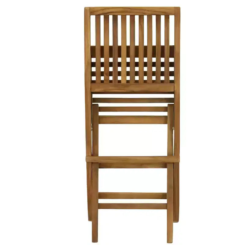 Sunnydaze Ensemble bistro pliant Nantasket en teck massif d'extérieur avec finition teintée - Table et chaises - Marron - 3 pièces