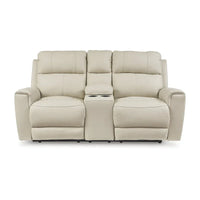 Causeuse inclinable électrique beige Ashley Dahlmoore Signature Design avec console – 76 L x 42 P x 40 H