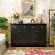Commode laquée de 55,1 po, commode longue pour chambre à coucher