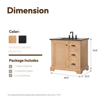 Hervas Meuble-lavabo avec dessus en marbre naturel sans miroir