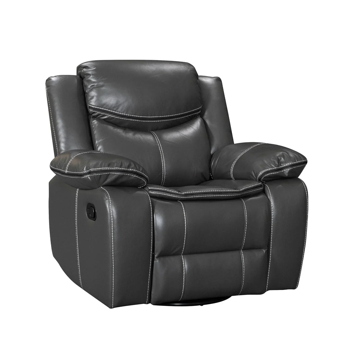 Fauteuil inclinable de massage et chaleur en cuir durable à assise large