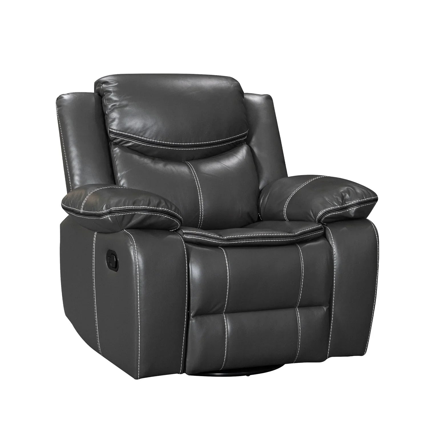 Fauteuil inclinable de massage et chaleur en cuir durable à assise large