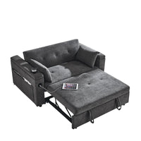 Canapé convertible 54 pouces avec lit gigogne, double assise, fonction relax