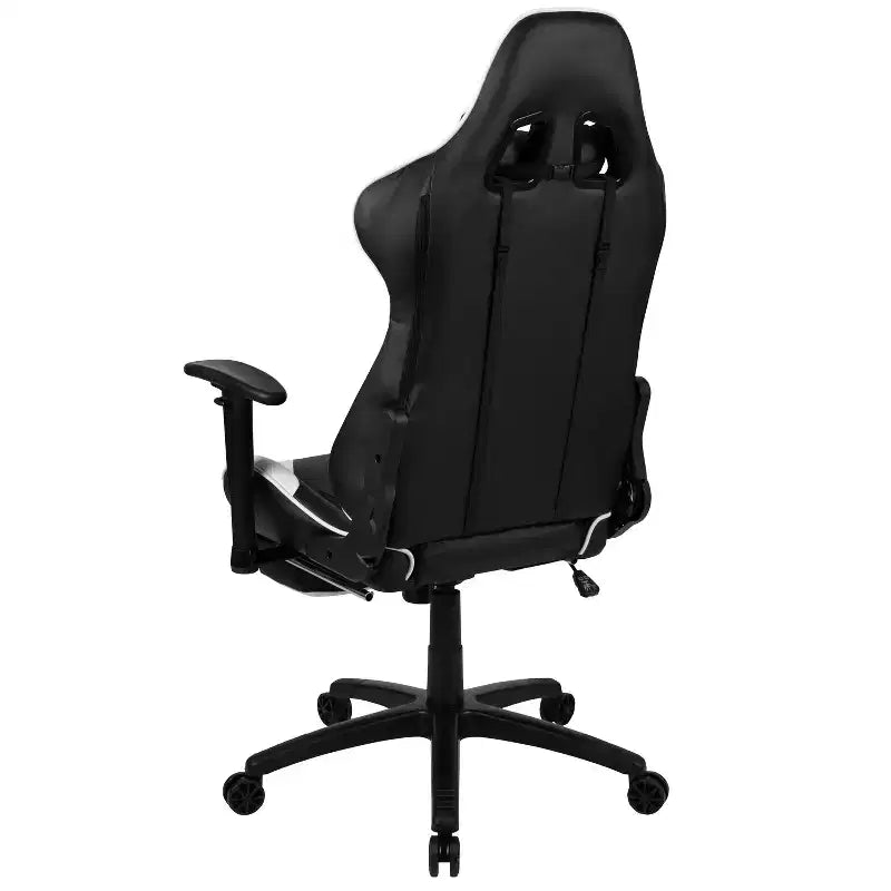 Chaise de jeu Flash Furniture X30 Chaise de bureau ergonomique de course avec dossier entièrement inclinable et repose-pieds coulissant en cuir souple rouge