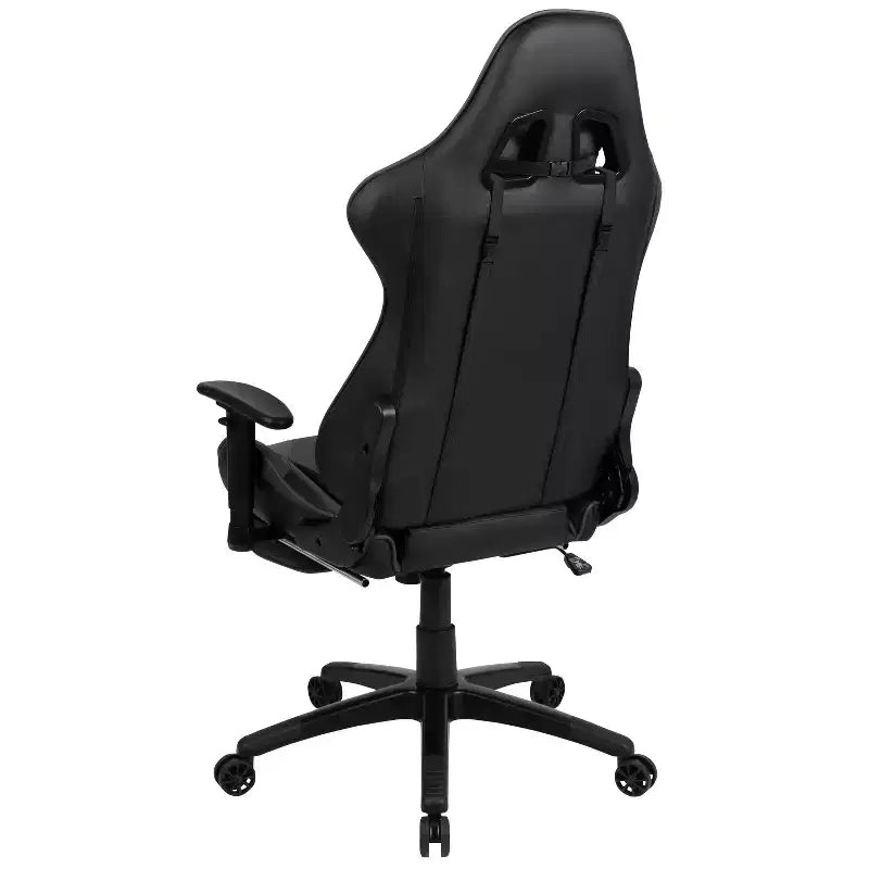 Chaise de jeu Flash Furniture X30 Chaise de bureau ergonomique de course avec dossier entièrement inclinable et repose-pieds coulissant en cuir souple rouge