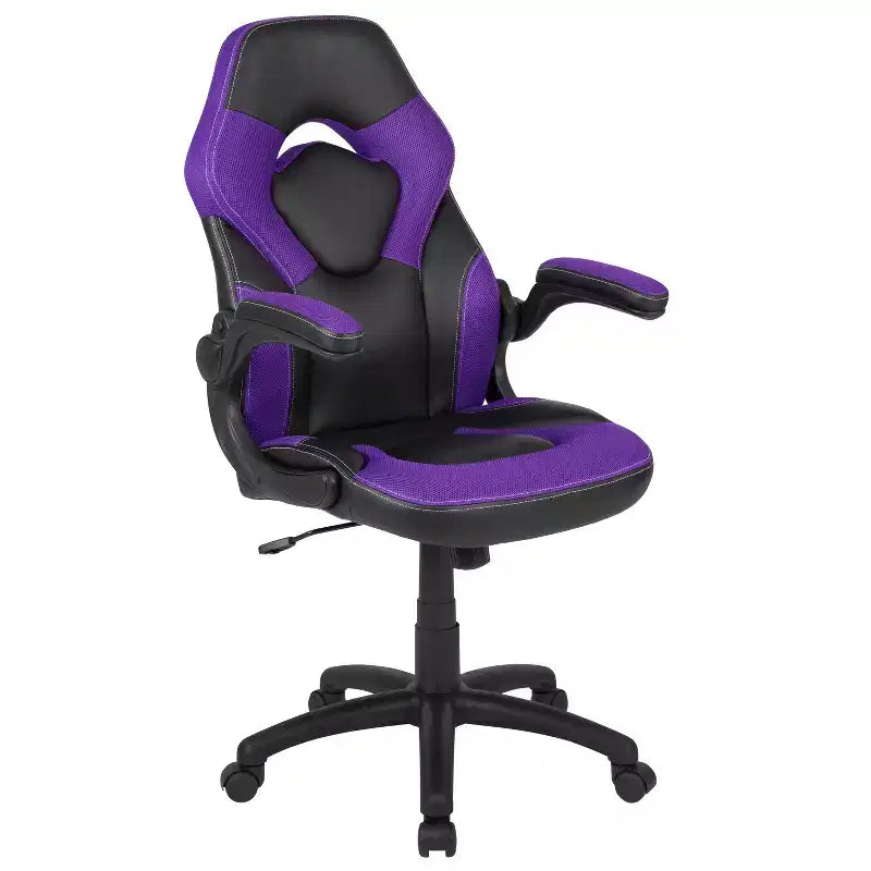 Fauteuil de bureau ergonomique pivotant réglable Flash Furniture X10 pour gamer avec accoudoirs relevables