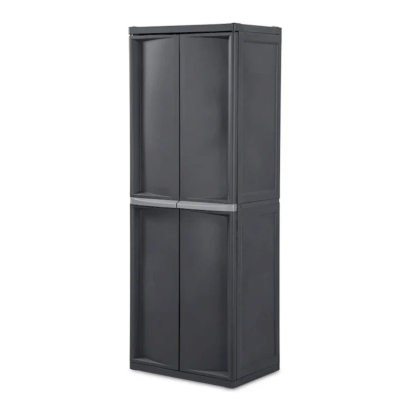 Sterilite Lot de 2 Organiseurs de Rangement à 4 Étagères Réglables pour Garage, Gris - Lot de 2
