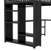 Cadre de lit mezzanine taille Full XL avec penderie intégrée