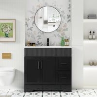 Wavy Line Ensemble meuble-lavabo de salle de bain 30/36/48 avec vasque & robinet