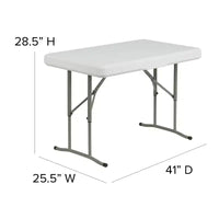Emma and Oliver ensemble 3 pièces banc et table pliants en plastique portables