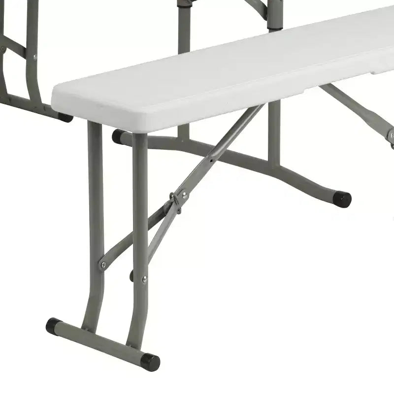 Emma and Oliver ensemble 3 pièces banc et table pliants en plastique portables
