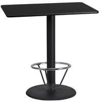 Emma and Oliver table de bar rectangulaire stratifiée 24x42 avec base à repose-pied annulaire 24RD