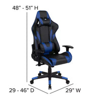 Emma and Oliver Chaise de jeu racing ergonomique avec dossier entièrement inclinable en LeatherSoft rouge