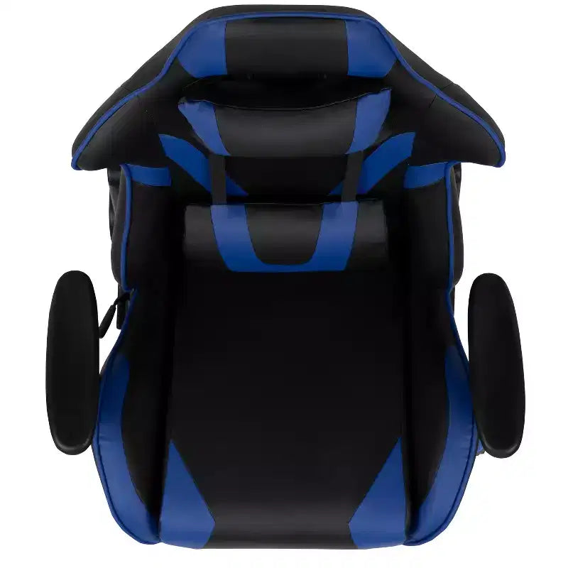 Emma and Oliver Chaise de jeu racing ergonomique avec dossier entièrement inclinable en LeatherSoft rouge