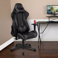 Emma and Oliver Chaise de jeu racing ergonomique avec dossier entièrement inclinable en LeatherSoft rouge