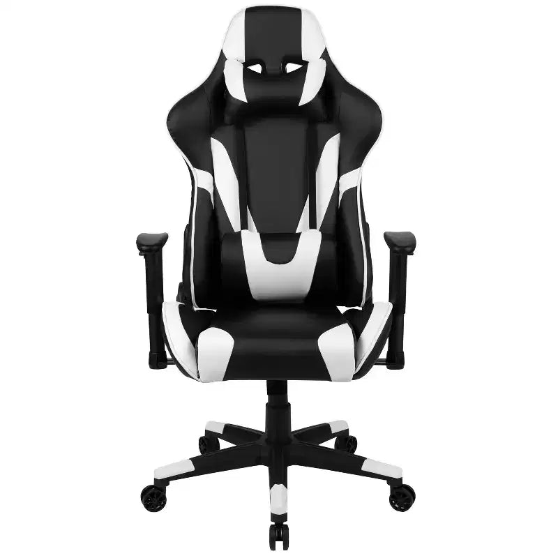 Emma and Oliver Chaise de jeu racing ergonomique avec dossier entièrement inclinable en LeatherSoft rouge