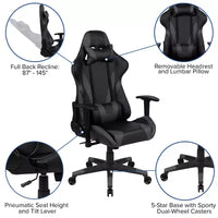 Emma and Oliver Chaise de jeu racing ergonomique avec dossier entièrement inclinable en LeatherSoft rouge