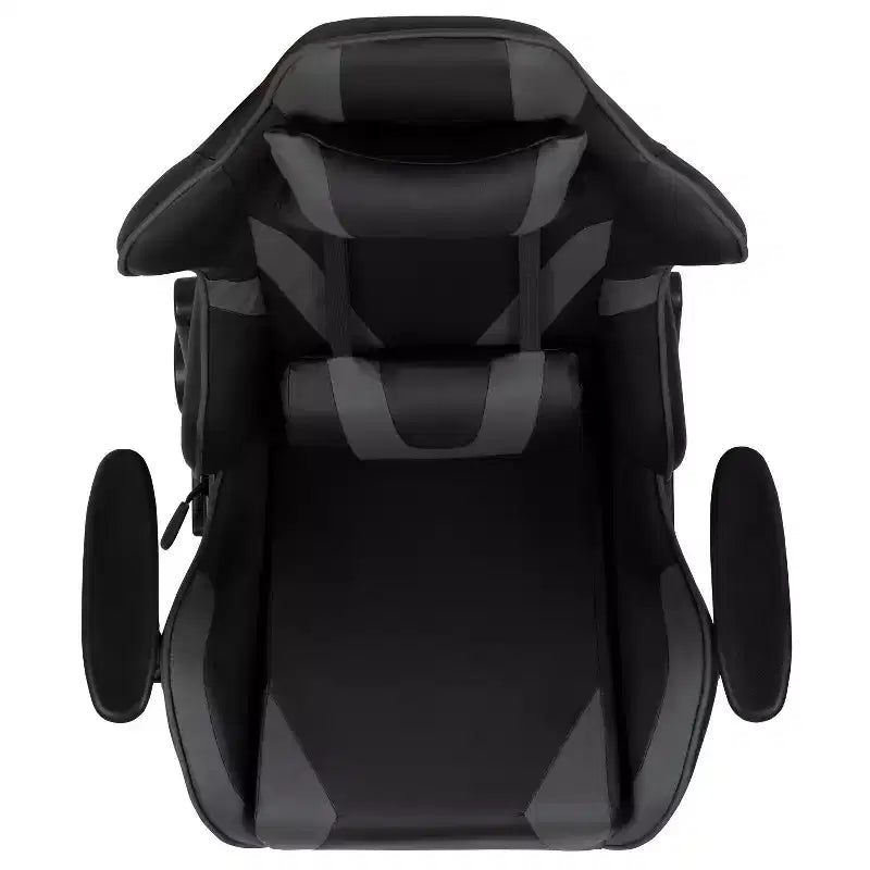 Emma and Oliver Chaise de jeu racing ergonomique avec dossier entièrement inclinable en LeatherSoft rouge