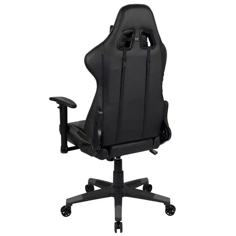 Chaise de jeu ergonomique Emma et Oliver Racing avec dossier entièrement inclinable en cuir synthétique rouge