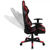 Emma and Oliver Chaise de jeu racing ergonomique avec dossier entièrement inclinable en LeatherSoft rouge