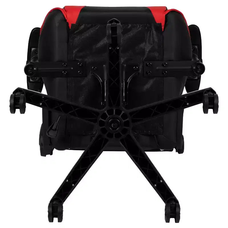 Chaise de jeu ergonomique Emma et Oliver Racing avec dossier entièrement inclinable en cuir synthétique rouge