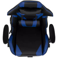 Chaise de jeu ergonomique Emma and Oliver Racing avec dossier inclinable et repose-pieds en similicuir rouge