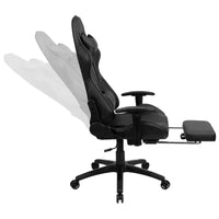 Chaise de jeu ergonomique Emma and Oliver Racing avec dossier inclinable et repose-pieds en similicuir rouge