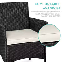 Best Choice Products Ensemble de bistro 3 pièces en osier pour conversation en extérieur, avec 2 chaises et table