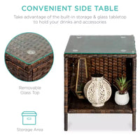 Best Choice Products Ensemble de bistro 3 pièces en osier pour conversation en extérieur, avec 2 chaises et table