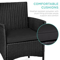 Best Choice Products Ensemble de bistro 3 pièces en osier pour conversation en extérieur, avec 2 chaises et table