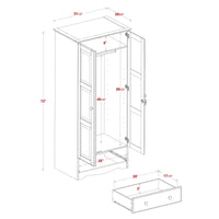 Palace Imports Armoire flexible 100 % bois massif avec poignées en métal ou en bois