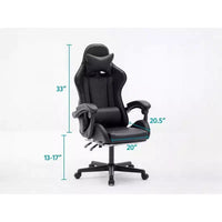 Chaise de jeu ergonomique MPM avec hauteur réglable, appui-tête et support lombaire pivotant, capacité de poids de 250 lb, pour le travail, les études et les jeux