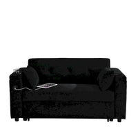 Canapé-lit gigogne 54 po, canapé-lit inclinable 2 places avec rangement, oreiller lombaire, prise USB