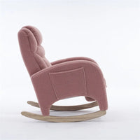 Fauteuil à Bascule d'Allaitement Ergonomique en Tissu avec Repose-Pieds Réglable