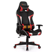 Chaise de Massage et de Gaming Inclinable et Pivotante Costway avec Soutien Lombaire Blanche\Bleue\Grise\Rouge
