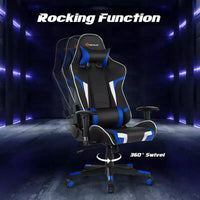 Chaise de Massage et de Gaming Inclinable et Pivotante Costway avec Soutien Lombaire Blanche\Bleue\Grise\Rouge