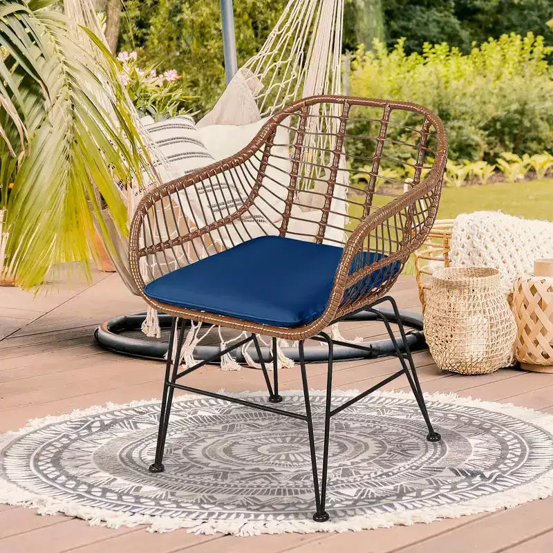 Costway Ensemble de bistro 3 pièces en rotin pour terrasse, table basse, fauteuil de jardin