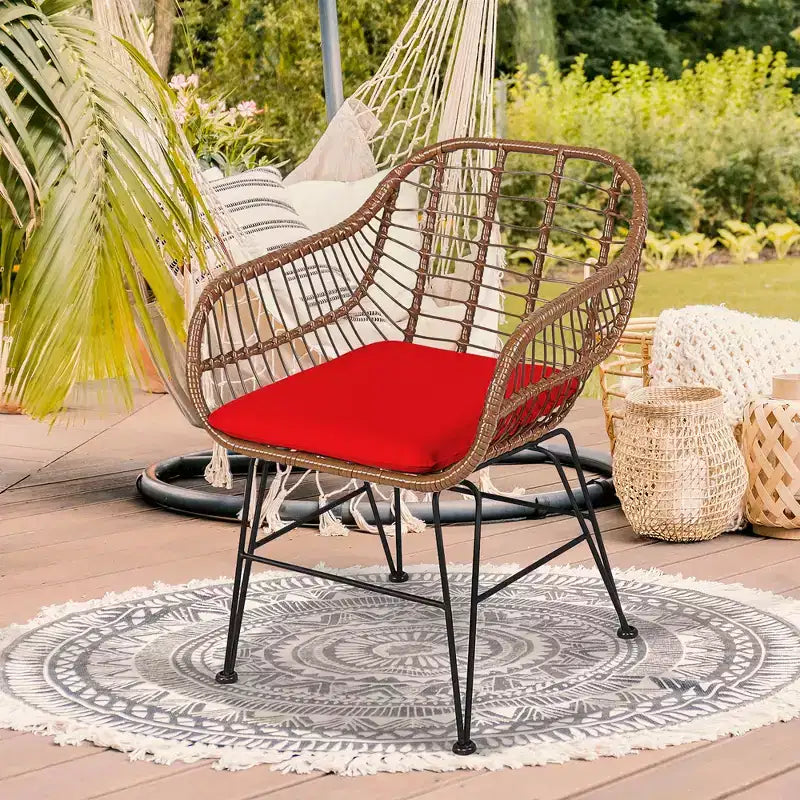 Costway Ensemble de bistro 3 pièces en rotin pour terrasse, table basse, fauteuil de jardin