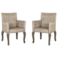 SAFAVIEH Alearda Chaise de salle à manger naturelle (lot de 2) - 23 x 24,4 x 34 - 23Wx24Dx34H