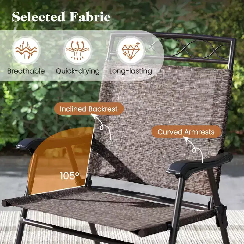 Costway Ensemble de Meubles de Jardin Bistrot 3 Pièces avec Trou de Parasol de 1,57 Pouces Ondulé