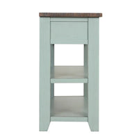 Console en bois avec 3 tiroirs de rangement et 2 étagères
