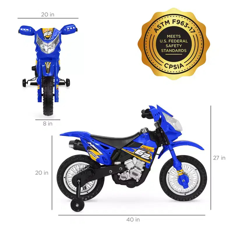 Moto Électrique 6V pour Enfants Best Choice Products avec Roues d'Apprentissage, Lumières et Musique