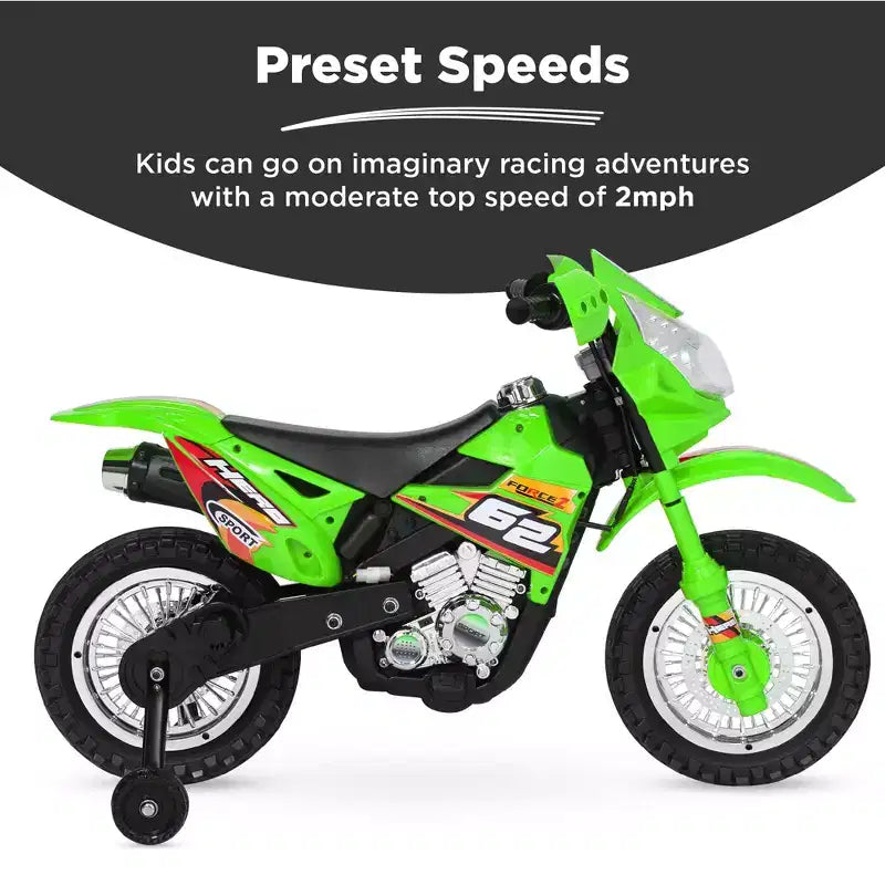 Moto Électrique 6V pour Enfants Best Choice Products avec Roues d'Apprentissage, Lumières et Musique