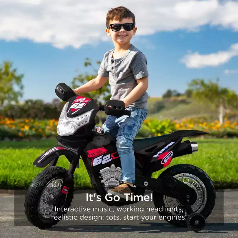 Moto Électrique 6V pour Enfants Best Choice Products avec Roues d'Apprentissage, Lumières et Musique