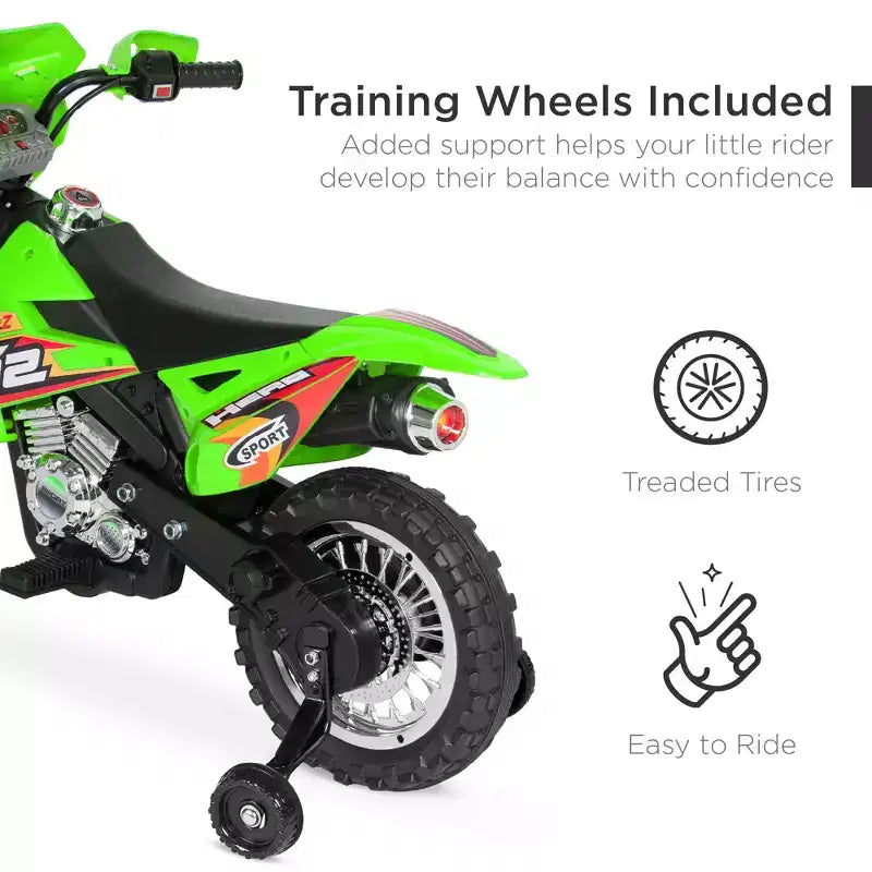 Moto Électrique 6V pour Enfants Best Choice Products avec Roues d'Apprentissage, Lumières et Musique