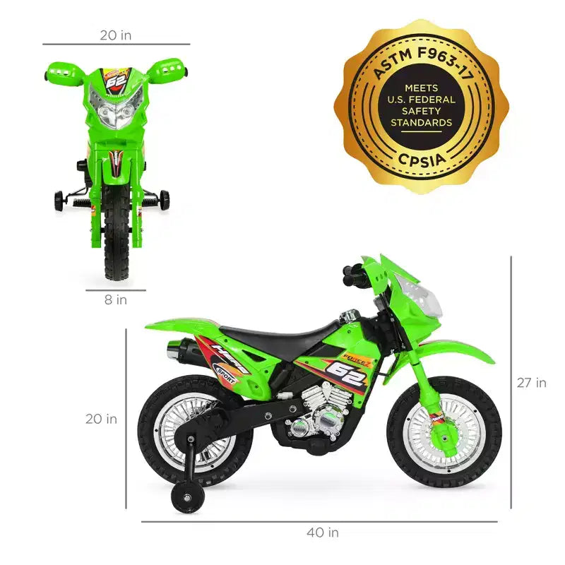 Moto Électrique 6V pour Enfants Best Choice Products avec Roues d'Apprentissage, Lumières et Musique