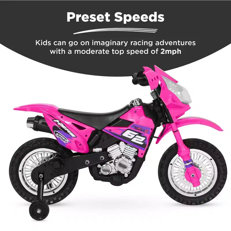 Moto Électrique 6V pour Enfants Best Choice Products avec Roues d'Apprentissage, Lumières et Musique