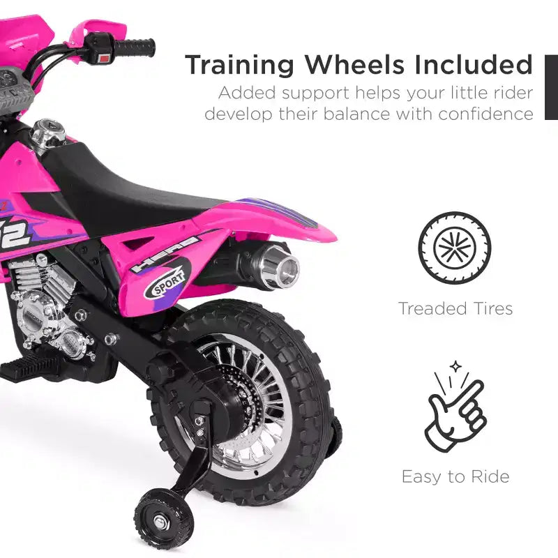 Moto Électrique 6V pour Enfants Best Choice Products avec Roues d'Apprentissage, Lumières et Musique