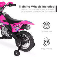 Moto Électrique 6V pour Enfants Best Choice Products avec Roues d'Apprentissage, Lumières et Musique