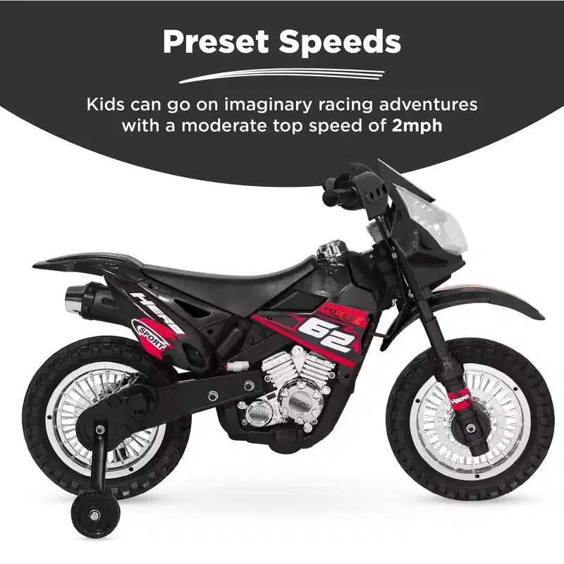 Moto Électrique 6V pour Enfants Best Choice Products avec Roues d'Apprentissage, Lumières et Musique